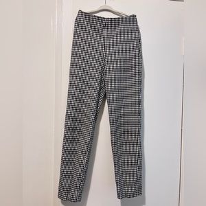 Black gingham cigarette pants - with stretch